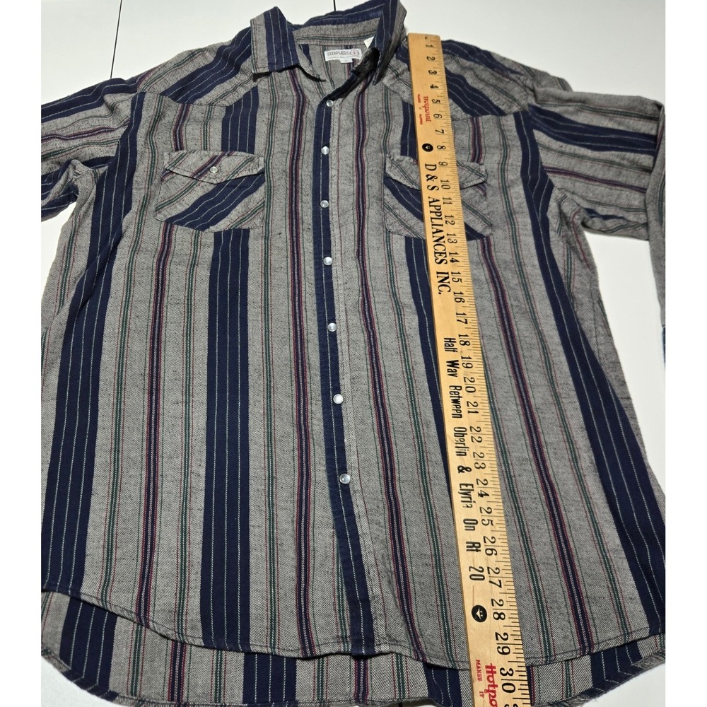 Sheplers Vertical Striped Western Shirt Men's XL Cotton Pearl Snap - Picture 5 of 5